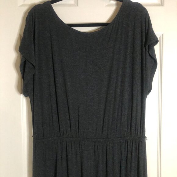 Lane Bryant BNWT heather gray cinched waist w/ belt loops maxi dress size 14/16 - Picture 5 of 5